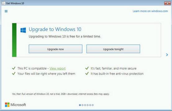 微軟再逼用戶升級至Win10：要么現(xiàn)在要么今晚